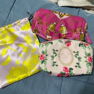Estee Lauder Pink and Cream Cosmetic Bags Set